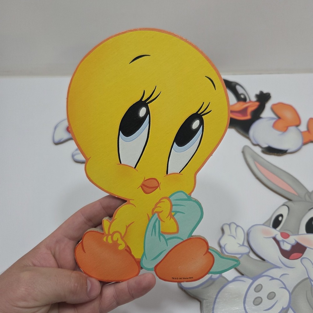 Vintage 1997 Warner Bros. Cardboard Wall Plaques Baby Looney Tunes - Picture 2 of 8